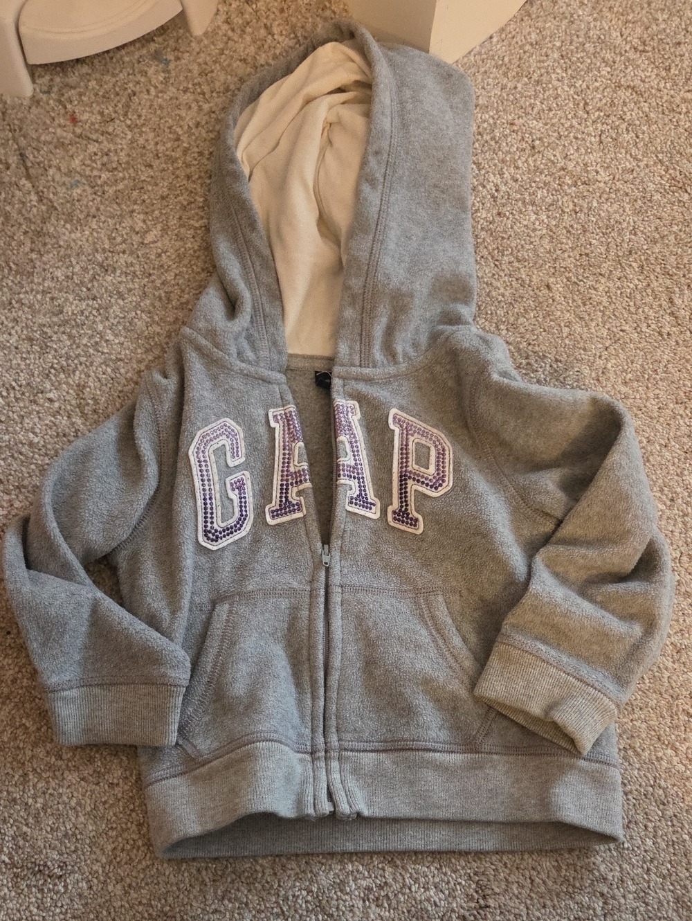 GAP Kids Gray Hooded Zip-Up Sweatshirt